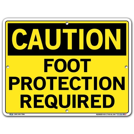 Vestil Sign, Caution, 12.5x9.5", Aluminum, .040, SI-C-79-B-AL-040 SI-C-79-B-AL-040